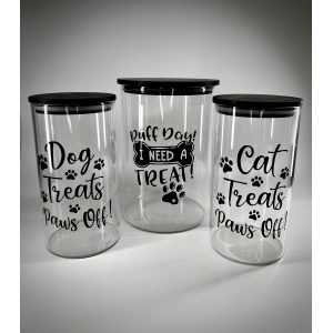 Candy jar with black wooden lid Candy jar with black wooden lid